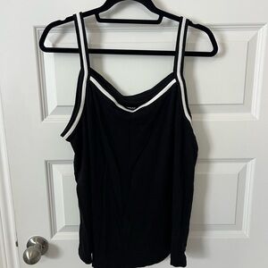 Torrid Black Tank Top with White Accents